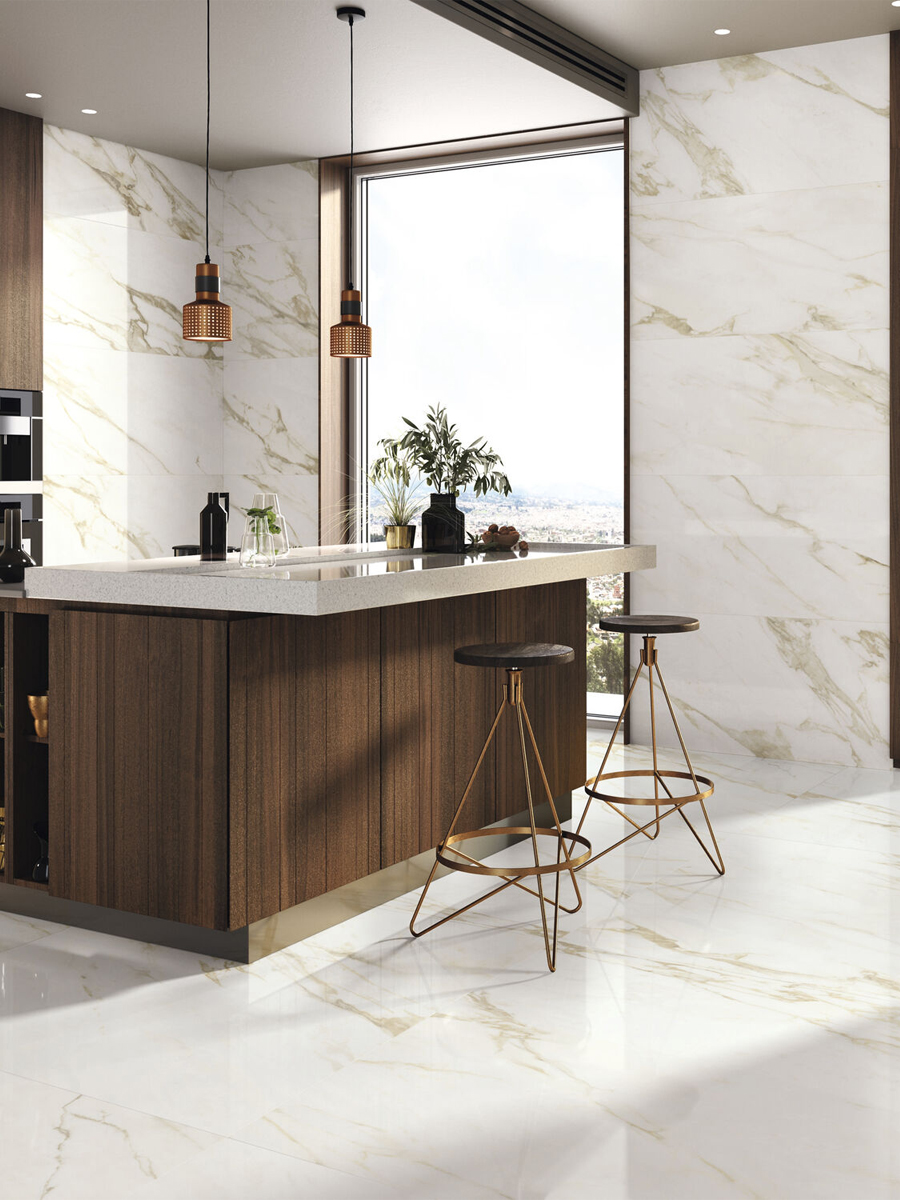 Adagio Gold Marble Effect Wall & Floor Tiles - 1200x600mm