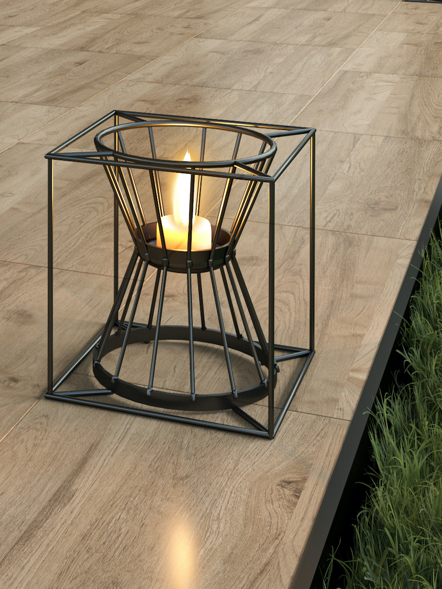 Milan Metal Lamp & Fire Basket