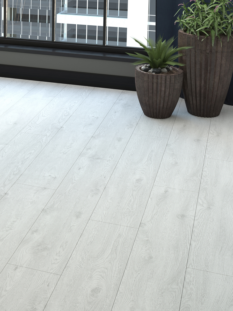 White Oak Wood Click Laminate Flooring - 1200x191x8(mm)