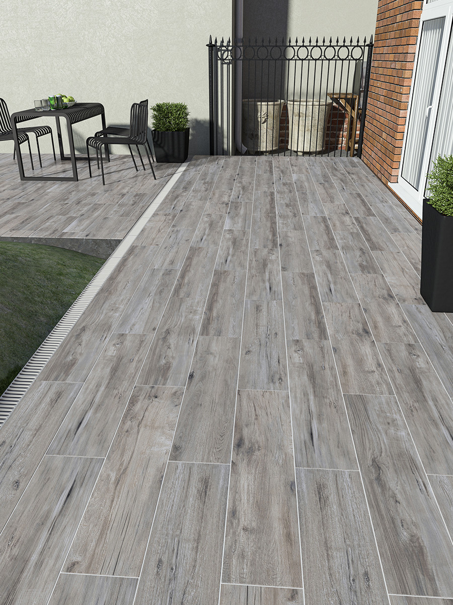 Antiqua Grigio Italian Wood Effect Outdoor Porcelain - 1200x300mm