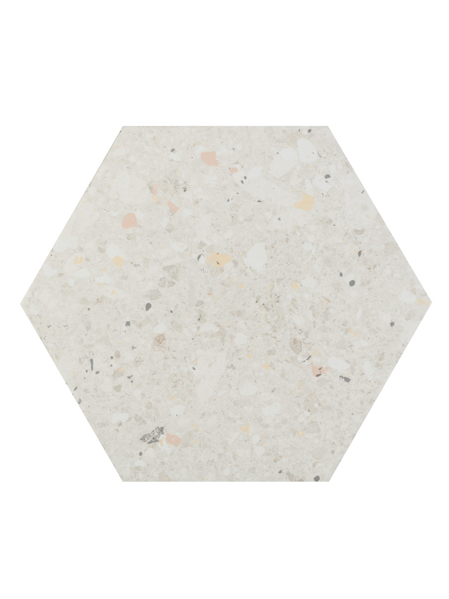 Arousa Blanco Terrazzo Hexagon Wall & Floor Tiles - 258x290mm