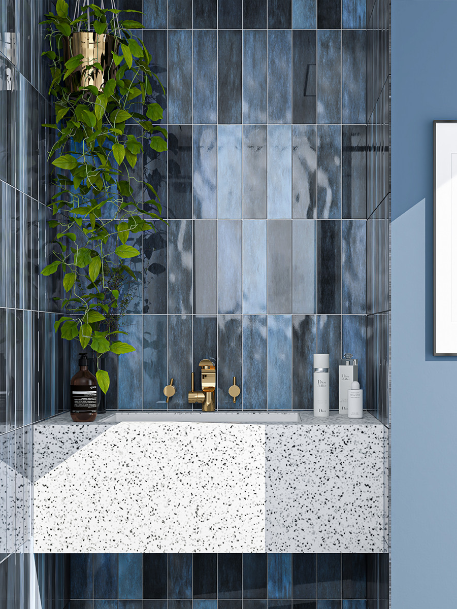 Earth Atlantic Gloss Wall Tile - 75x300mm