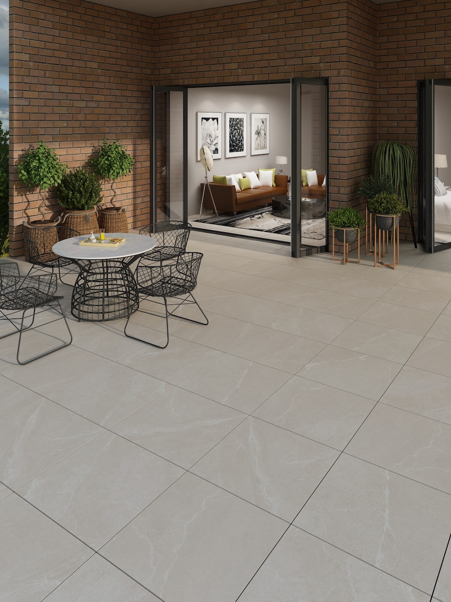 Roca Beige Outdoor Porcelain Paving Slabs - 600x600mm