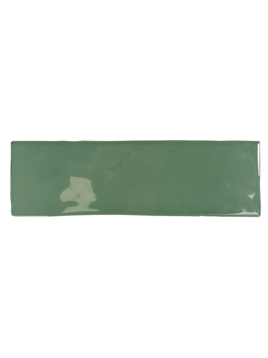 Boston Green Glossy Porcelain Wall & Floor Tile - 65x200mm