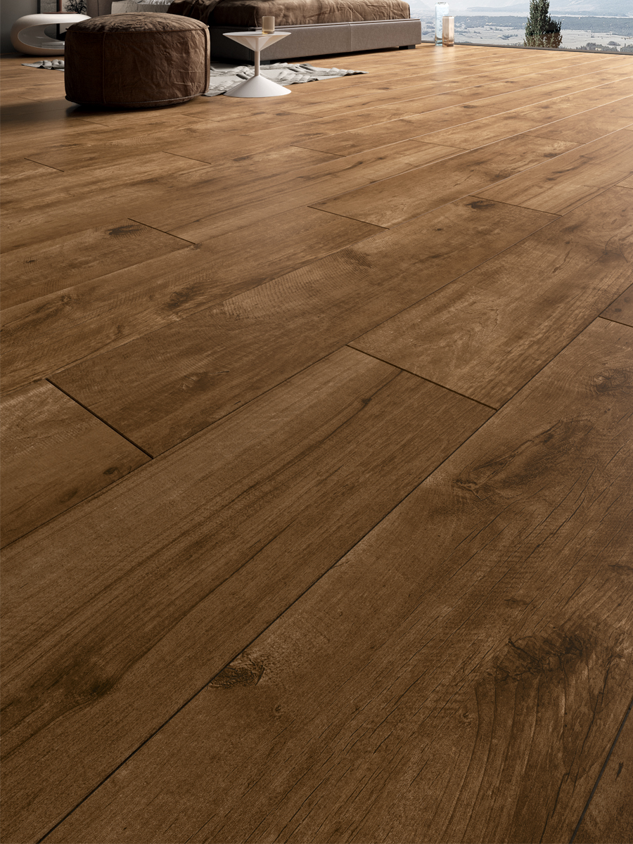 Cherry Oak Wood Indoor Porcelain Floor Tile - 1200x300(mm)