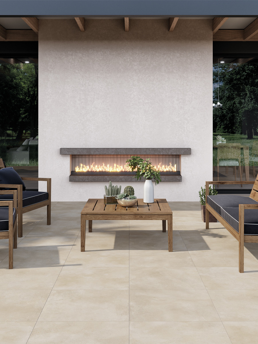 Concept Bone Outdoor Porcelain Tiles - 595x595x20mm