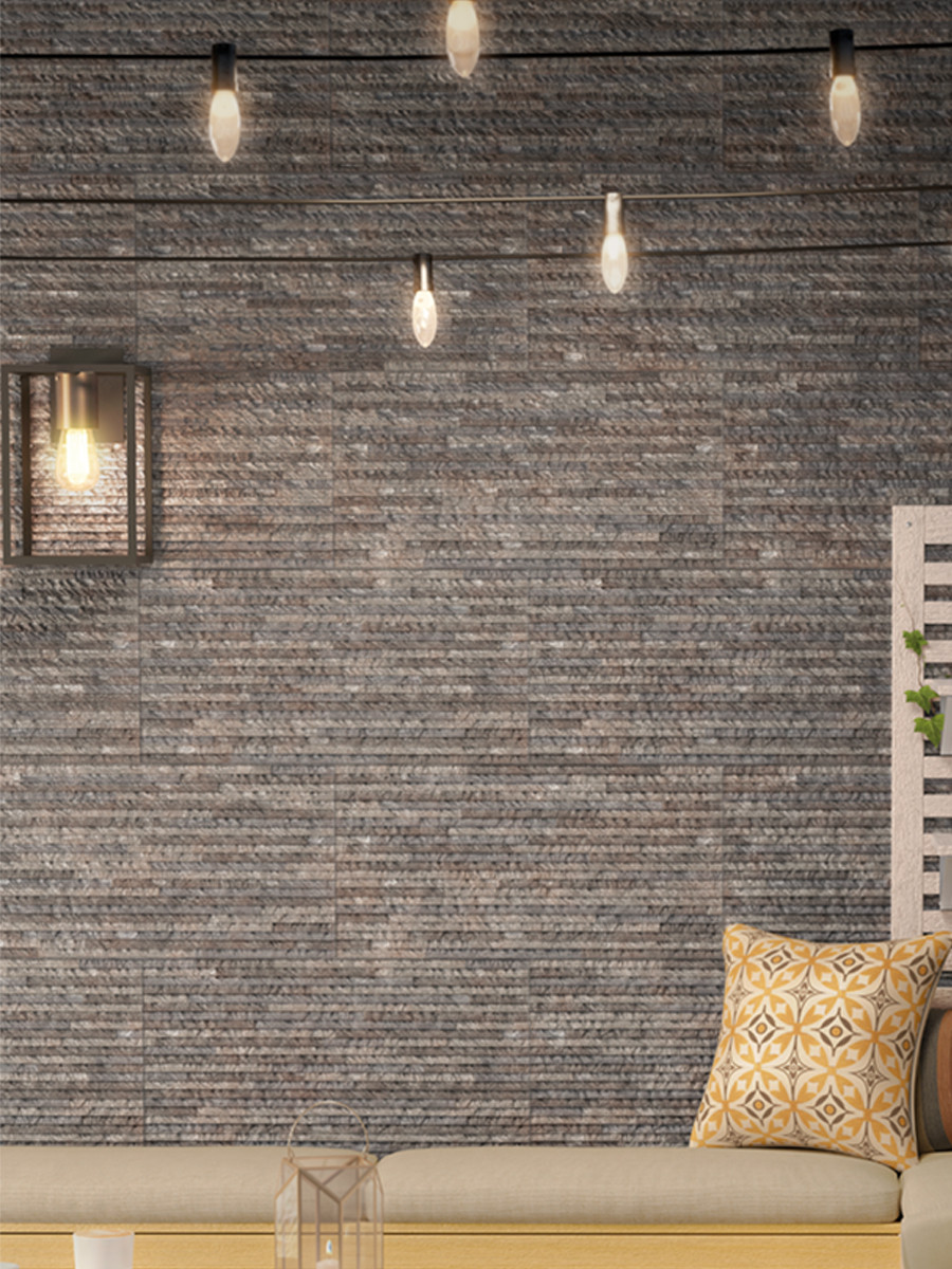 Desert Grafito Split Face Effect Porcelain Wall Tile - 300x600mm