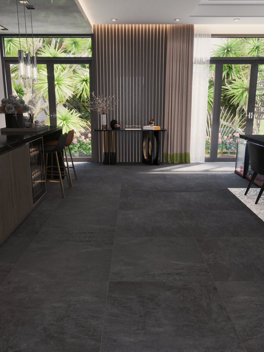 Dock Anthracite Indoor Floor & Wall Tile - 600x600mm