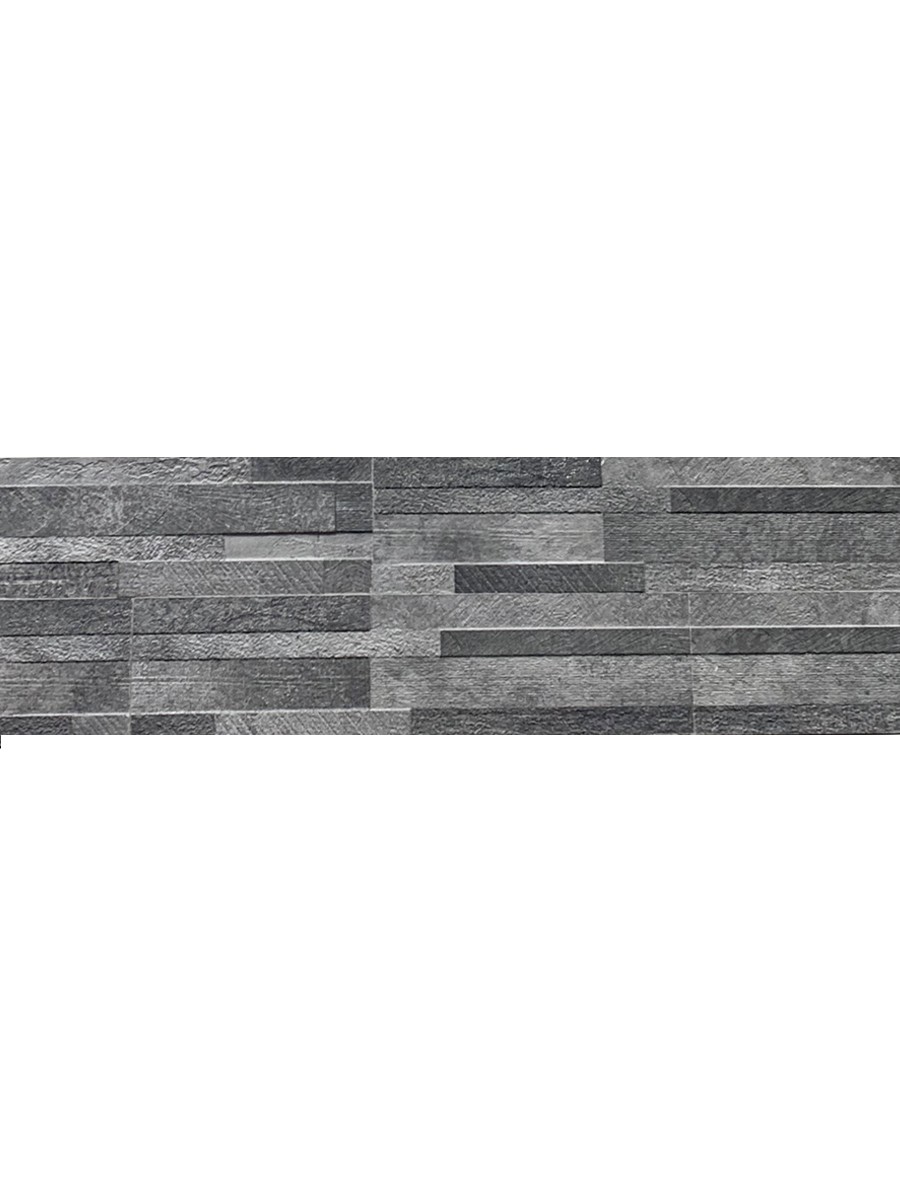 Dark Grey Quartz Split Face Effect Outdoor Porcelain Wall Tile - 150x610x7-11(mm)