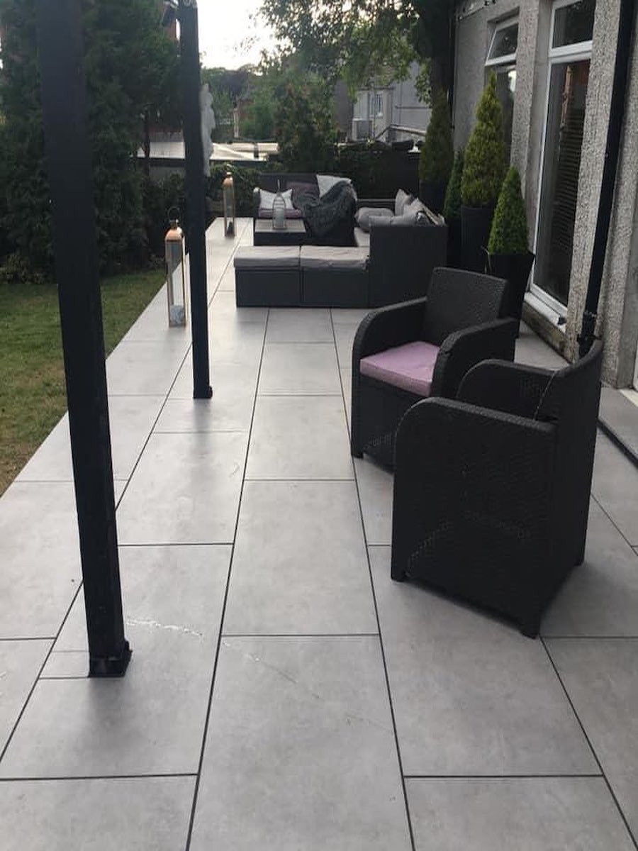 Eclipse Silver King Size Outdoor Porcelain Paving Slabs - 1200x600 Pack