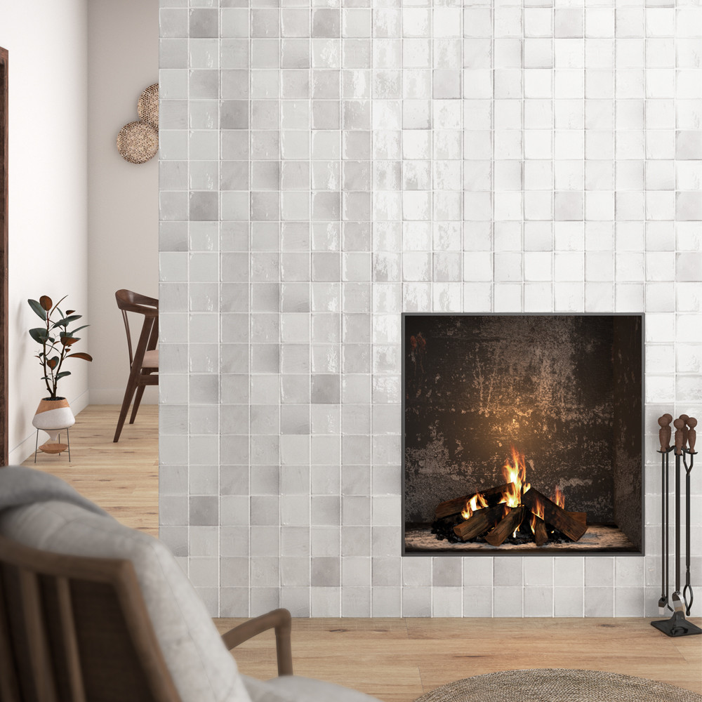 Equis Grey Square Gloss Wall Tiles - 200x400mm