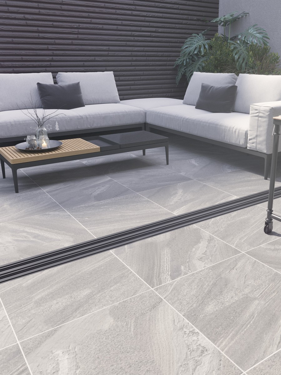 Esparada Grigio Marble Effect Outdoor Porcelain Paving Slabs - 600x600 Pack