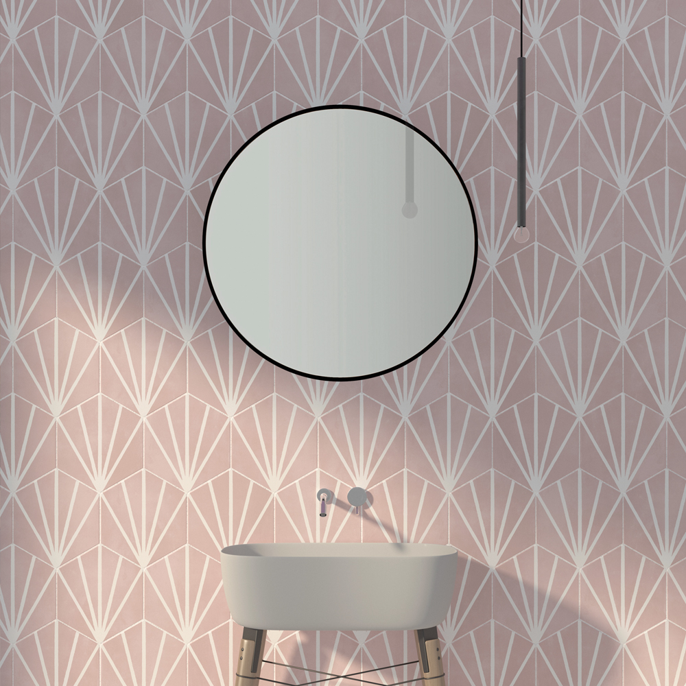 Mirage Pink Hexagon Wall & Floor Tiles - 198x228mm