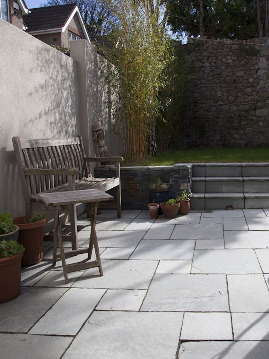 Dove Grey Antique Limestone Paving Slabs - Mix Size Patio Pack