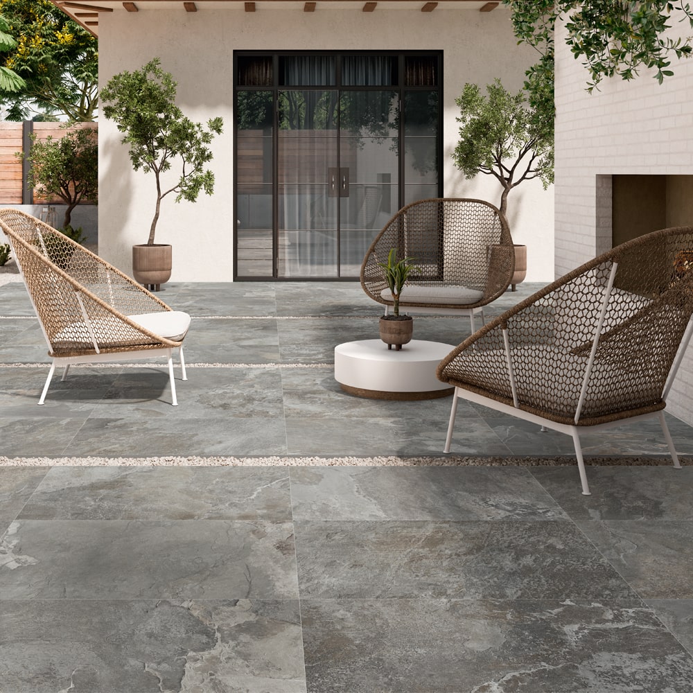 Multi Grey Slate Outdoor Porcelain - 900x600x16mm