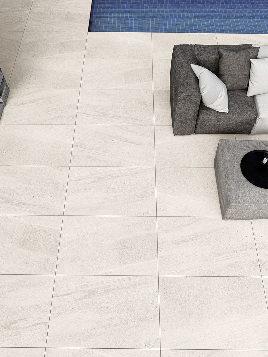 Grovak White Outdoor Tile - 900x600x20mm