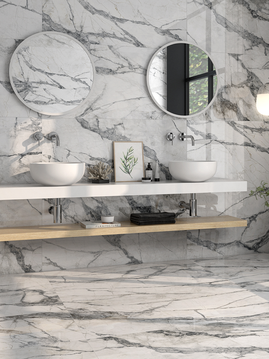 Invisible White Marble XXL Indoor Wall & Floor Tiles - 1200x600mm