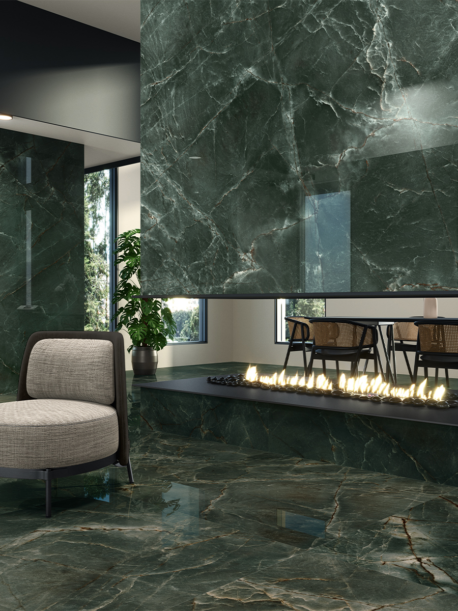 Manos Green High Gloss Wall & Floor Tiles - 1200x600mm