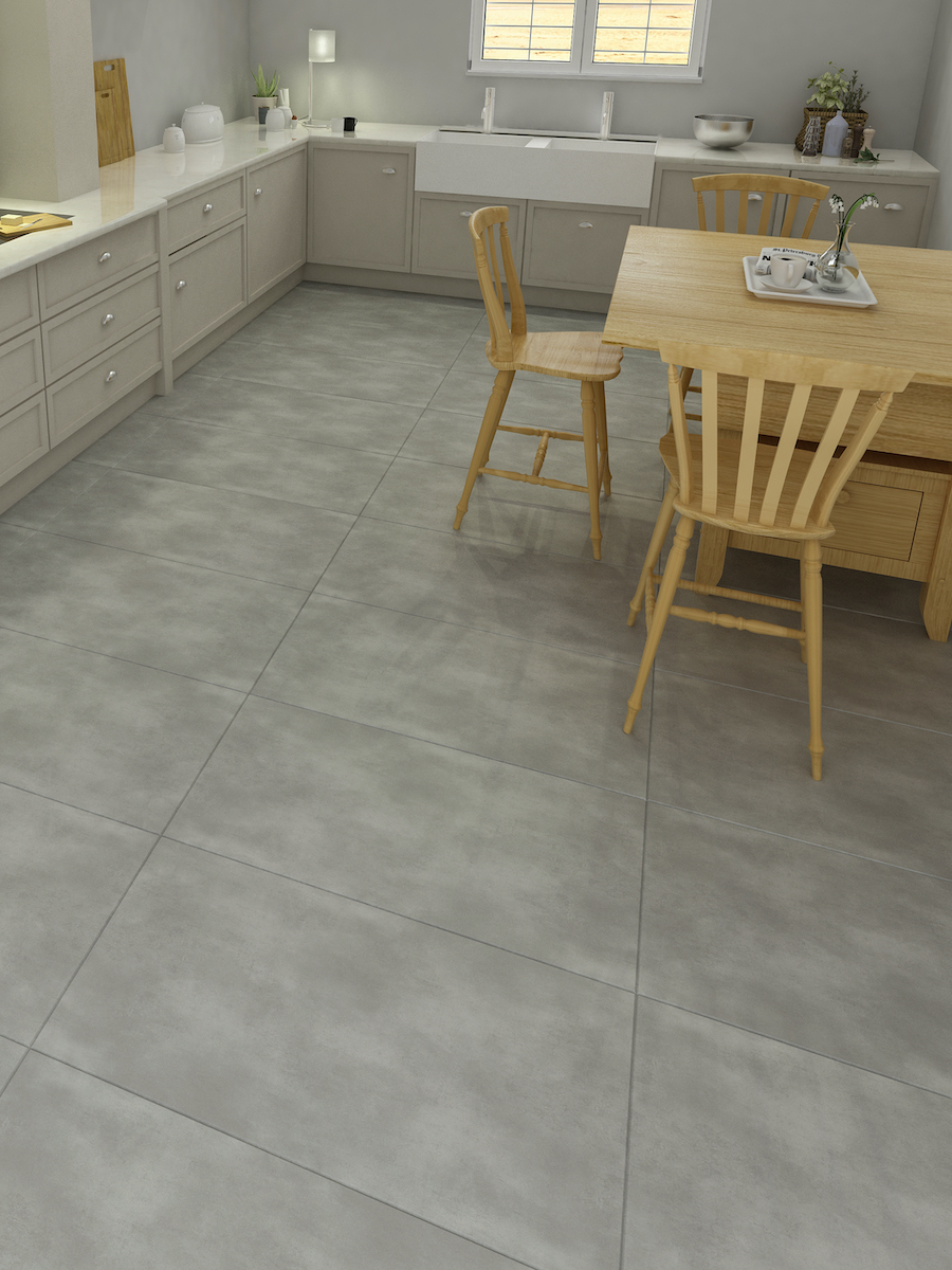 Concrete Light Stone Effect Click Luxury Vinyl Tile - 935x465mm