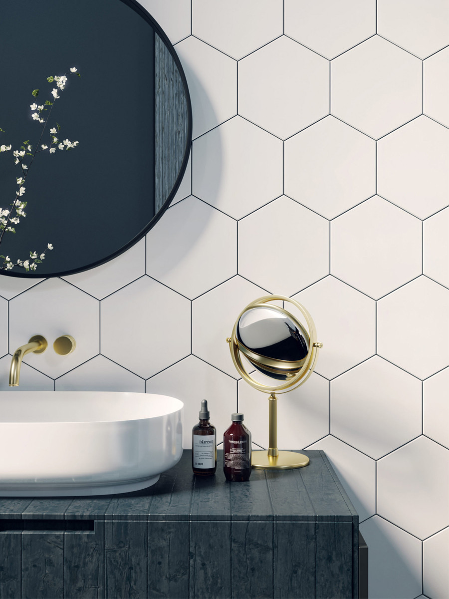 Mirage Blanco Hexagon Wall & Floor Tiles - 198x228mm