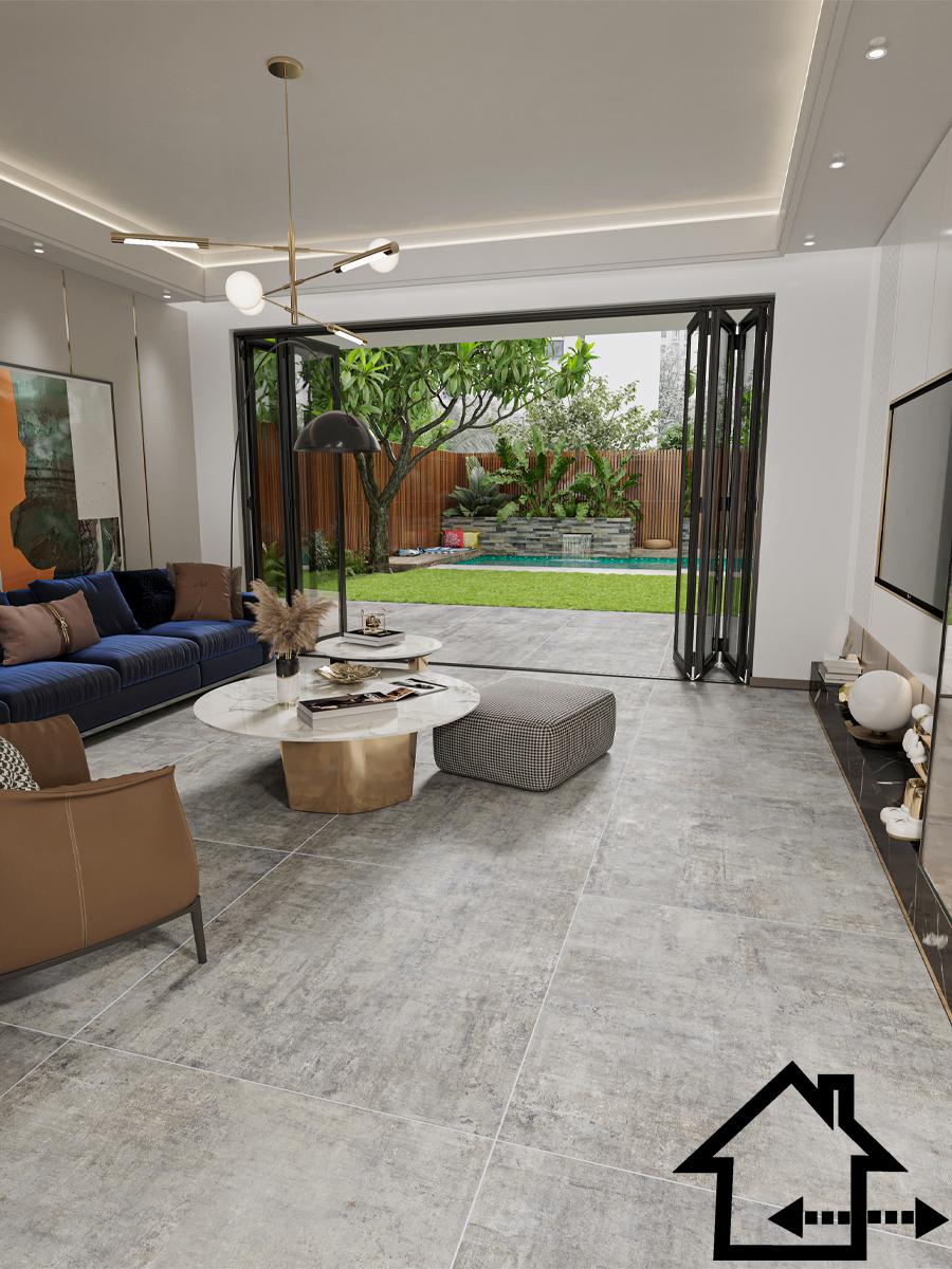 Murales Grey Italian Large Format Outdoor Porcelain Tile - 1000x1000mm