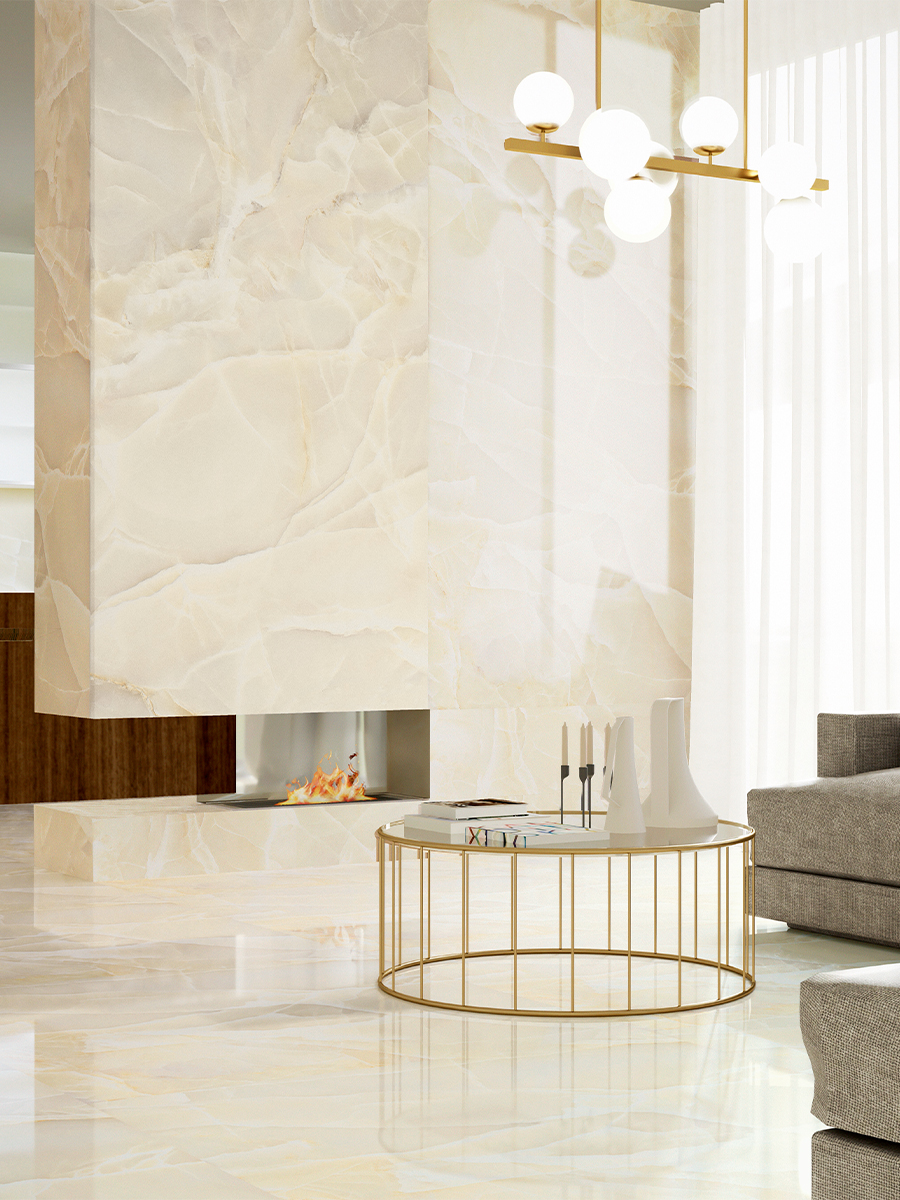 Sable Onyx Effect Porcelain Tiles - 1200x600mm