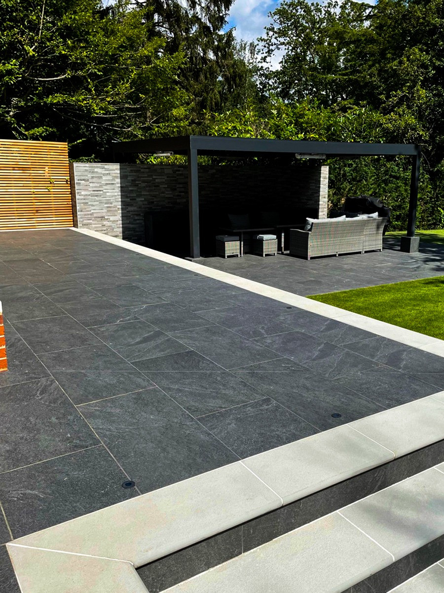 Mystone Quartzite Black Italian Porcelain Paving Slabs - 1000x500 Pack