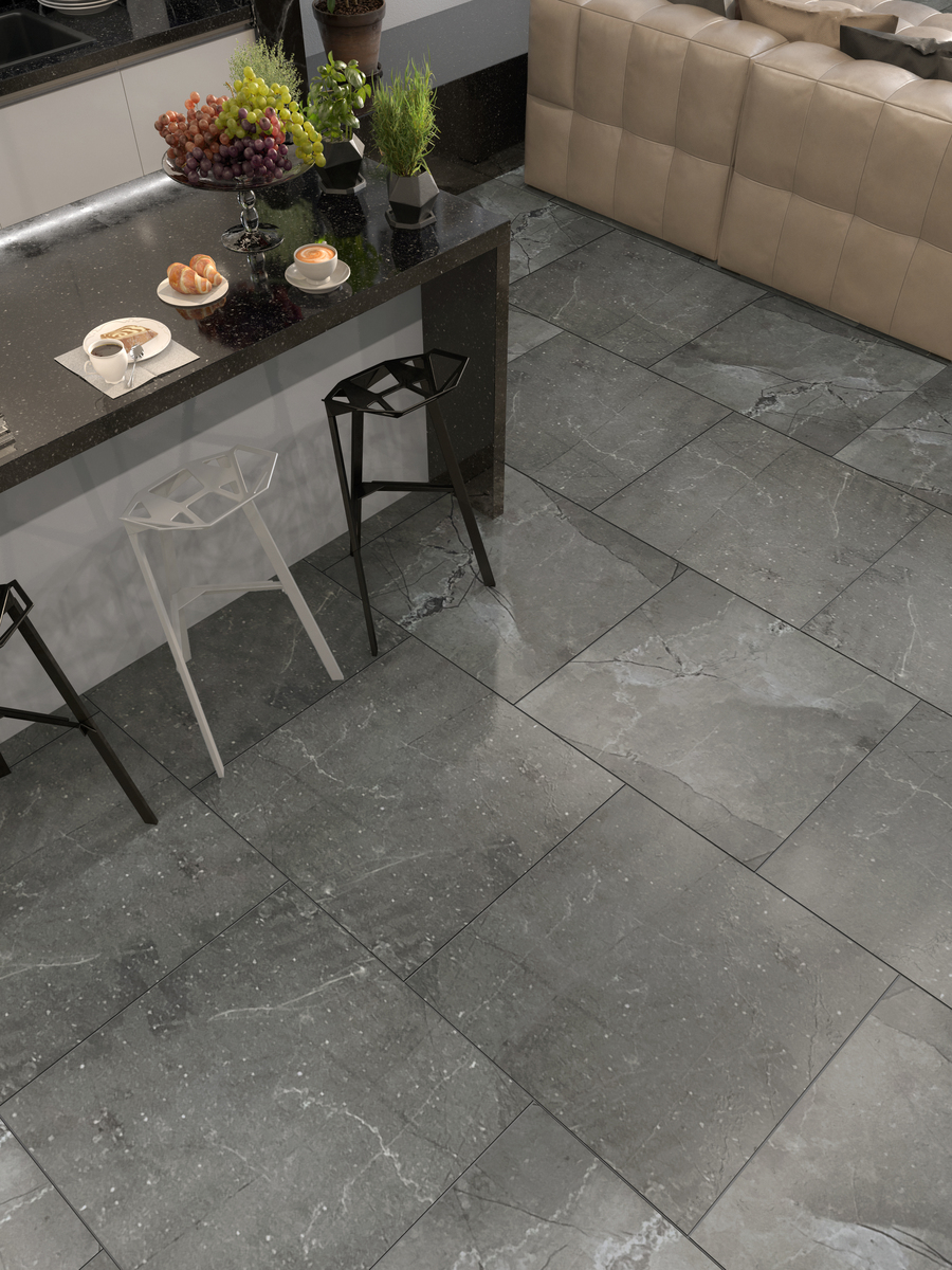 Pulpis Nero Indoor Floor & Wall Tiles - 600x600mm