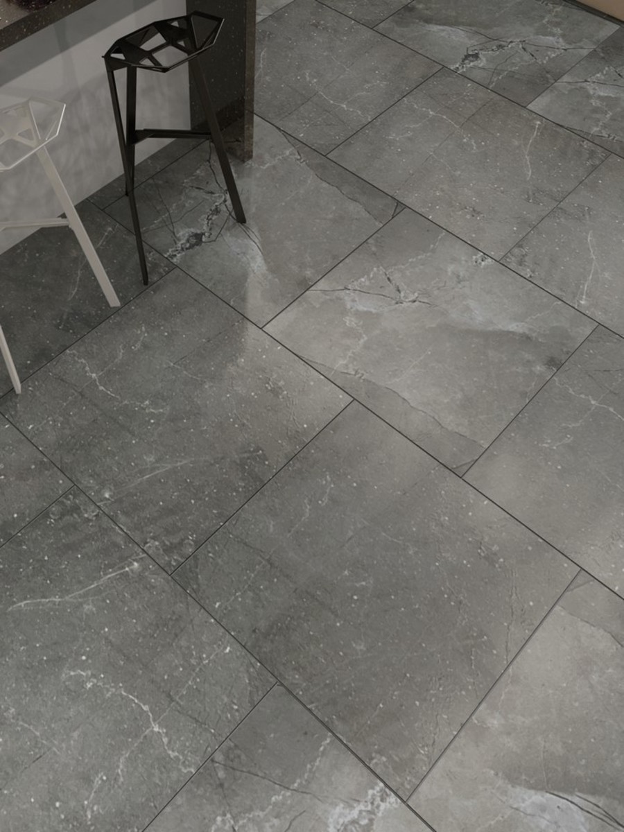 Pulpis Nero Indoor Floor & Wall Tiles - 600x600mm