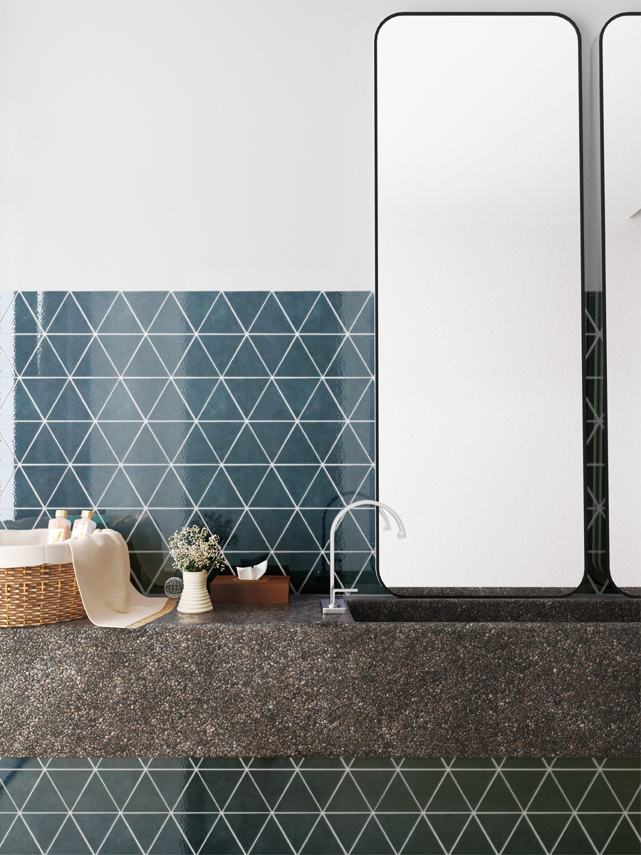 Mayfair Ocean Pyramid Gloss Wall Tiles - 115x130