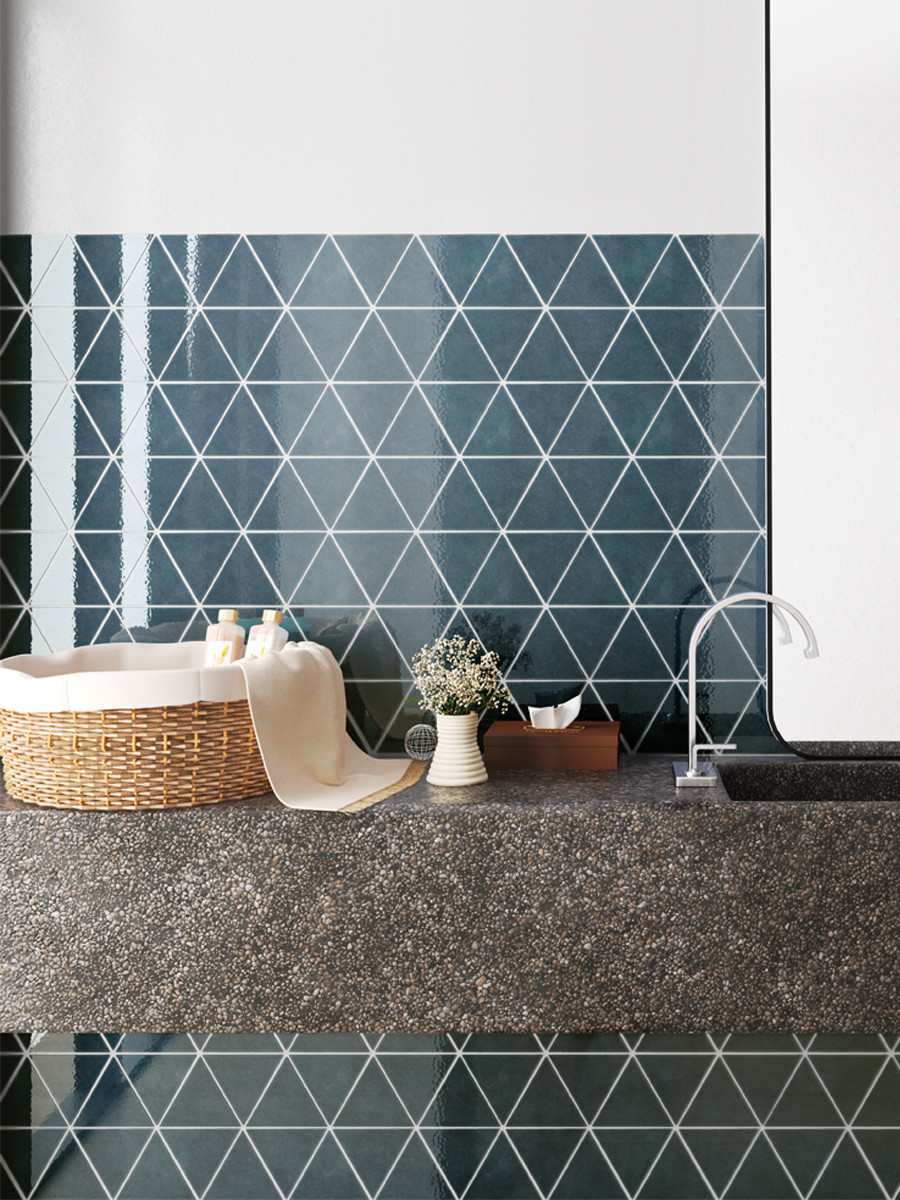 Mayfair Ocean Pyramid Gloss Wall Tiles - 115x130