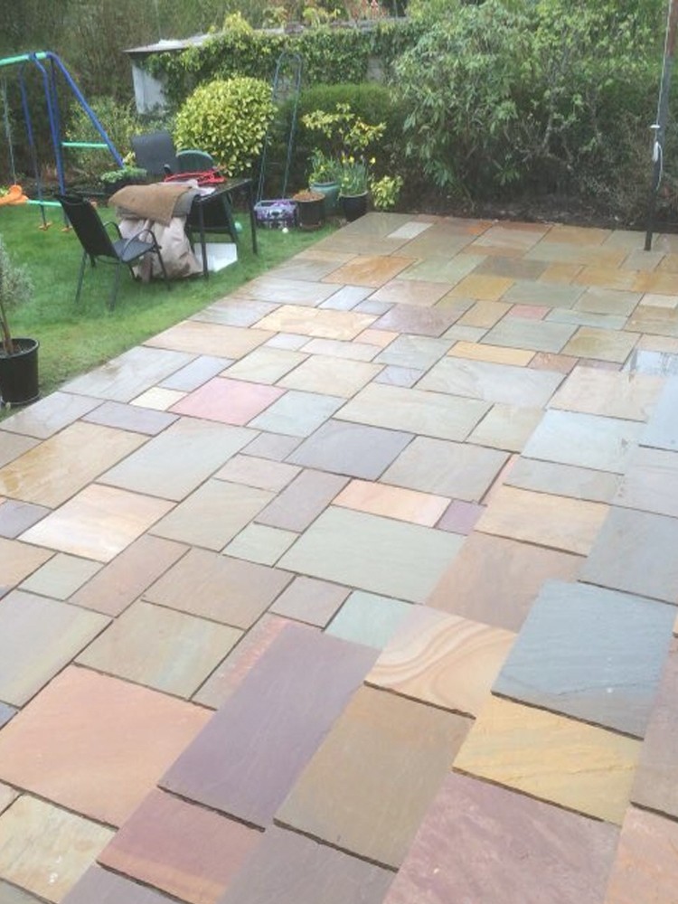 Raj Blend Indian Sandstone Paving Slabs - Mix Size Patio Pack