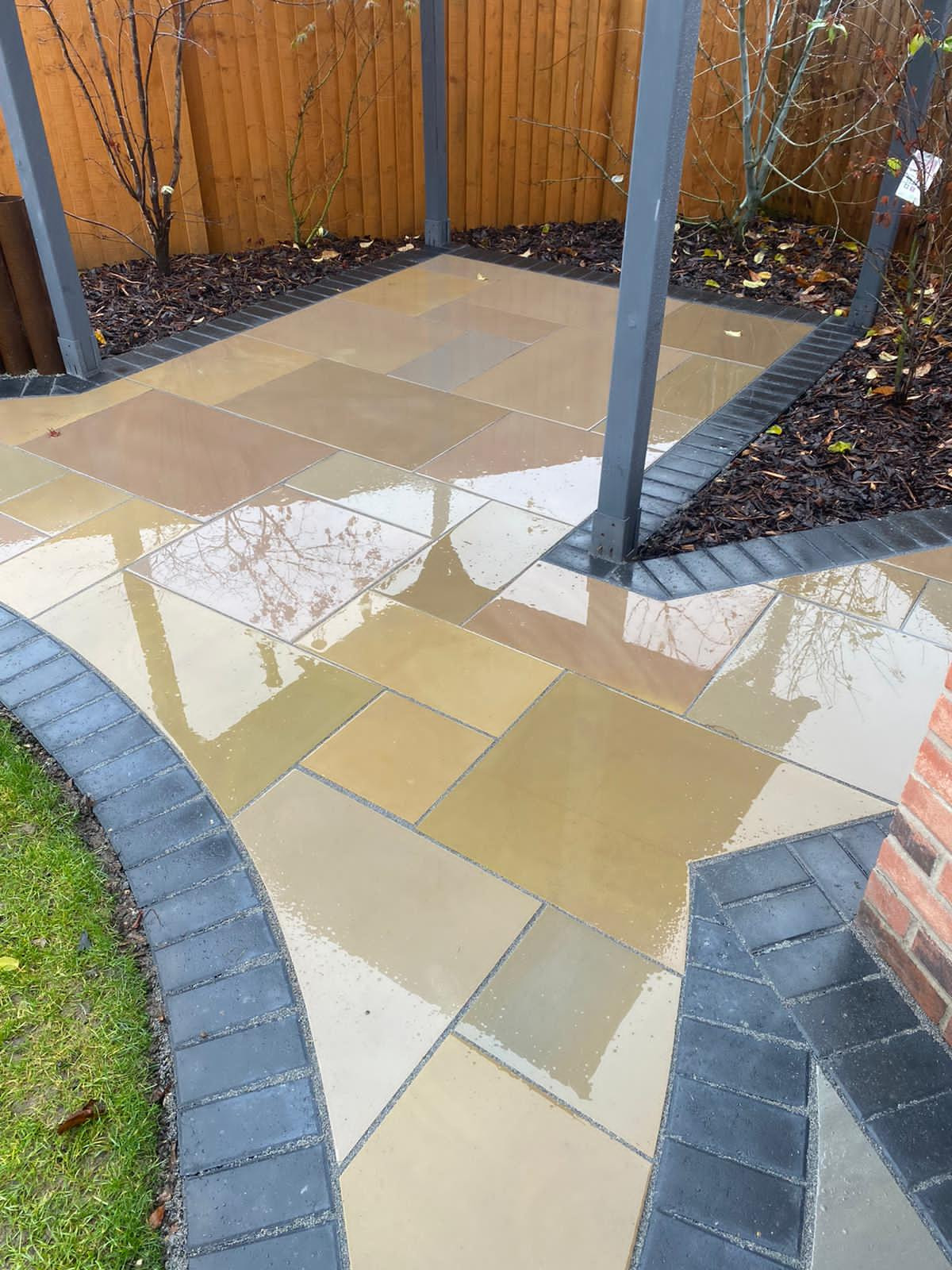 Raj Green Smooth & Sawn Sandstone Paving - Patio Pack