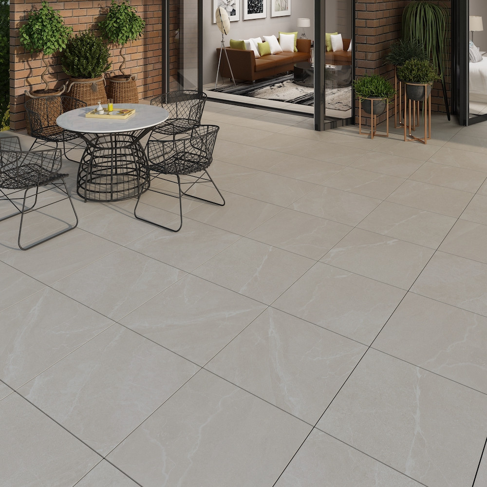 Roca Beige Outdoor Porcelain Paving Slabs - 600x600mm