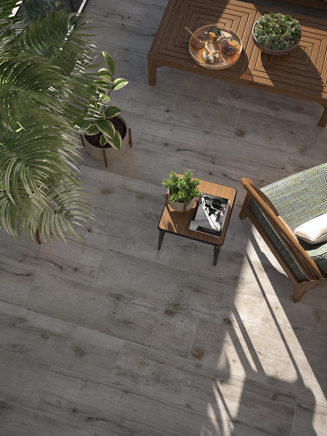 Silver Birch Wood Effect Indoor Floor Tile - 1200x300(mm)