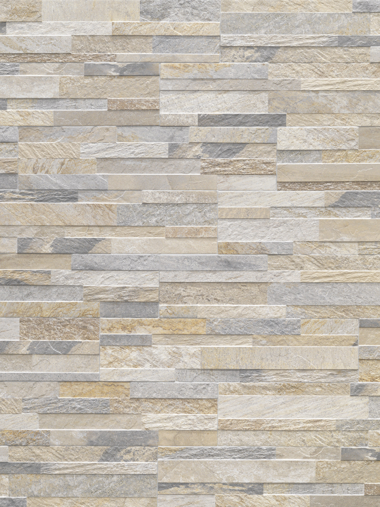 Beige Slate Split Face Effect Outdoor Porcelain Wall Tile - 150x610x7-11(mm)