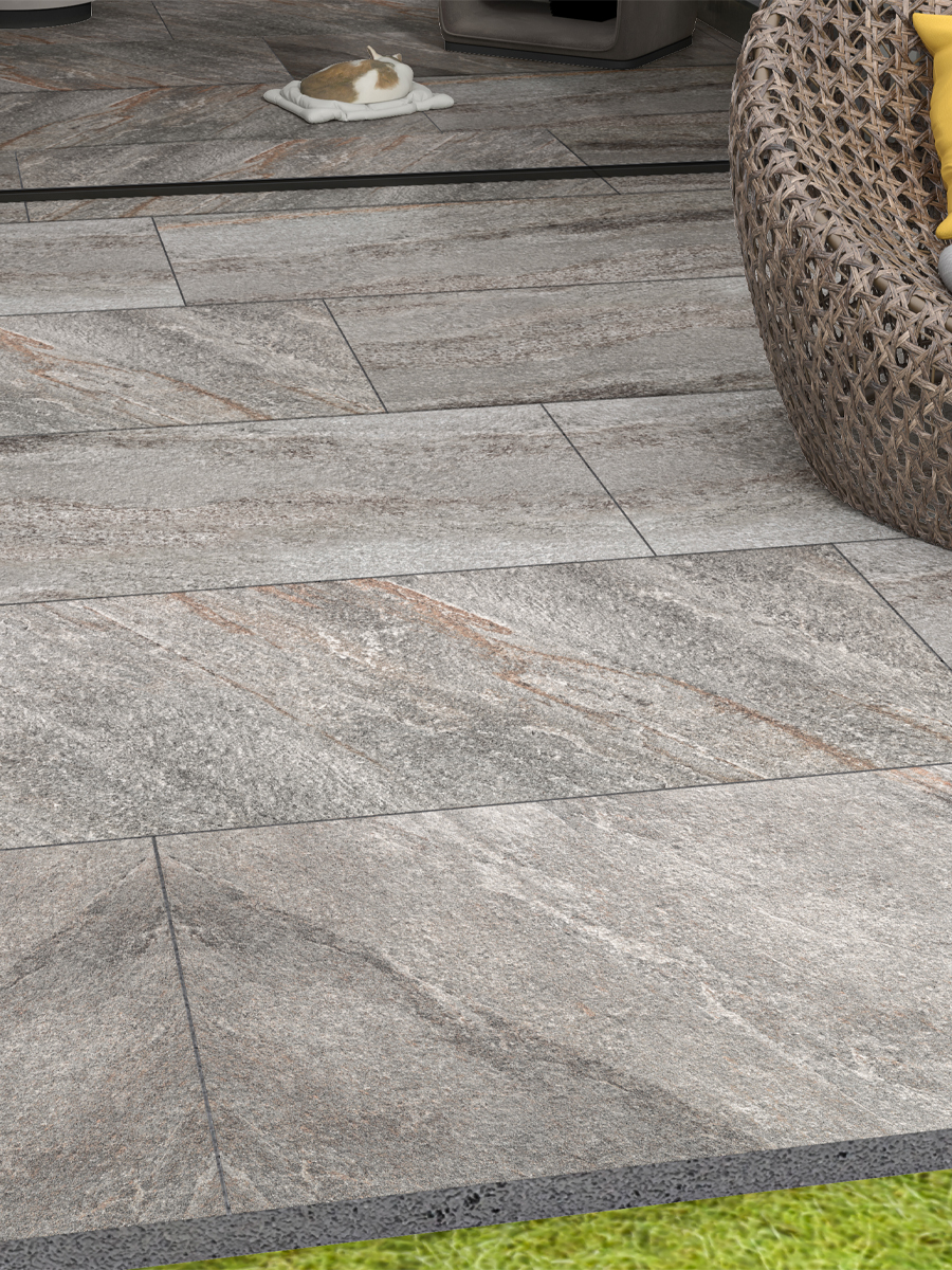 Stone Quartz Italian Outdoor Porcelain Tile - 1200x600x20mm