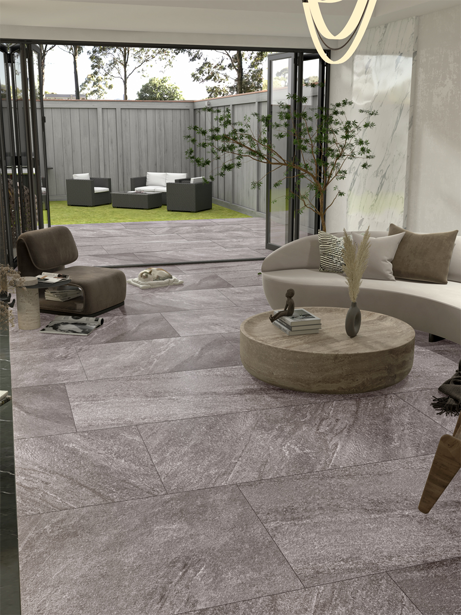 Stone Quartz Italian Porcelain Wall & Floor Tile - 1200x600mm