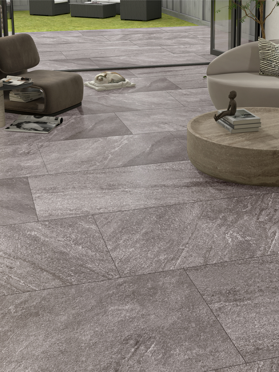 Stone Quartz Italian Porcelain Wall & Floor Tile - 1200x600mm