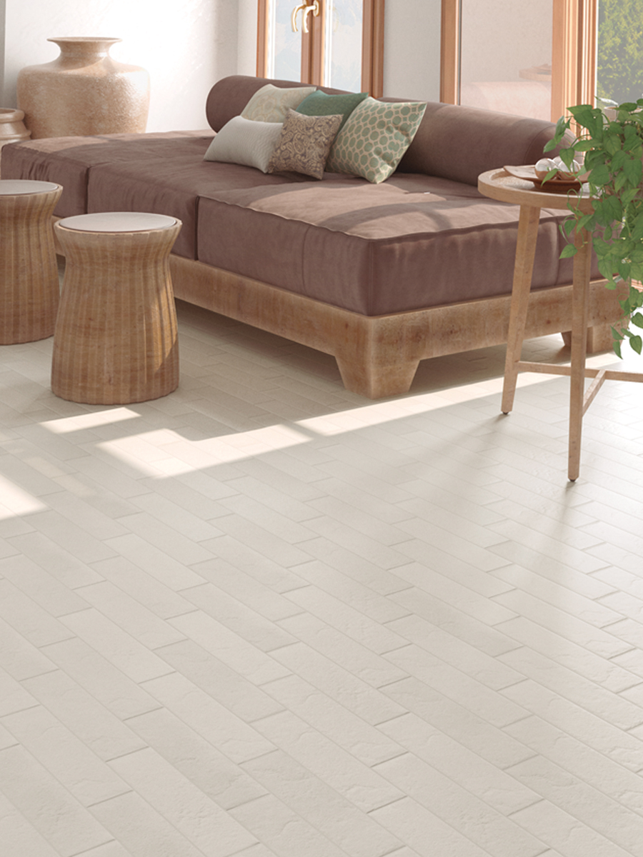 Toronto Blanco Brick Effect Porcelain Wall & Floor Tile - 88x368mm