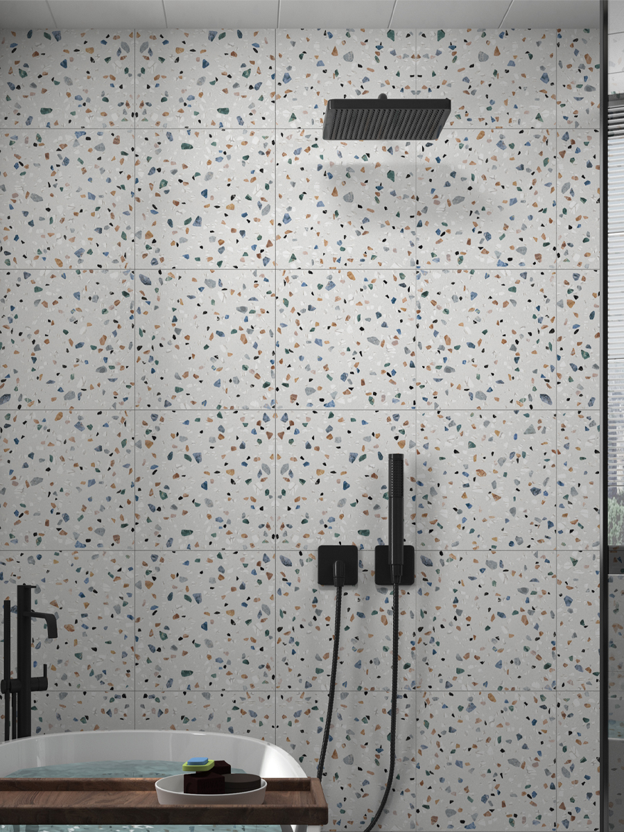 Terrazzo Tutti Frutti Porcelain Tiles - 200x200mm