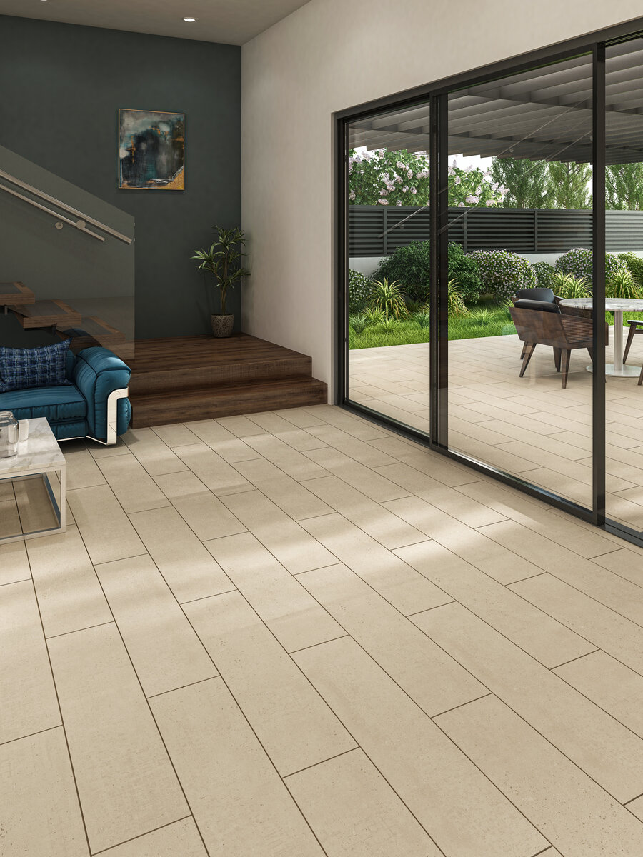 Urban Crema Non Slip Porcelain Floor & Wall Tiles - 1200x300mm