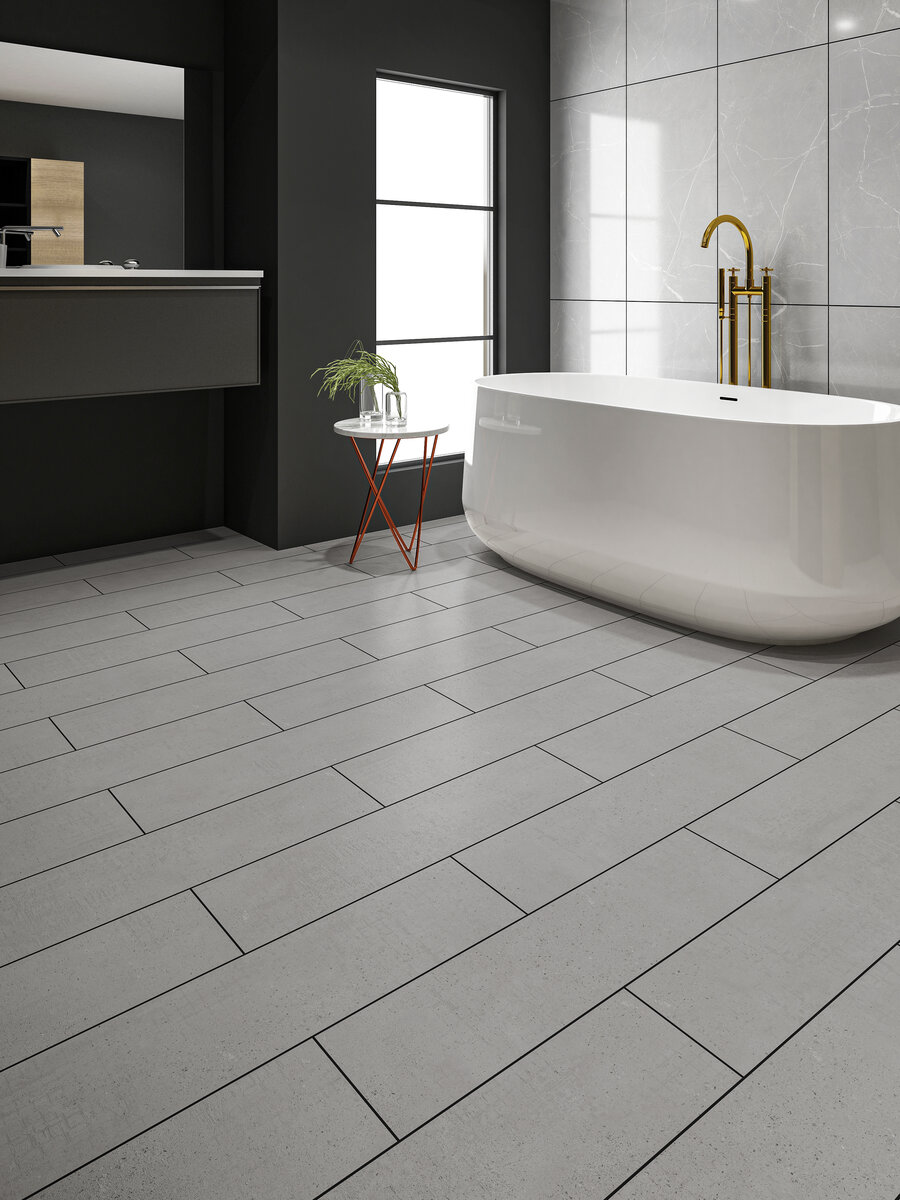 Urban Smoke Non Slip Porcelain Floor & Wall Tiles - 1200x300mm