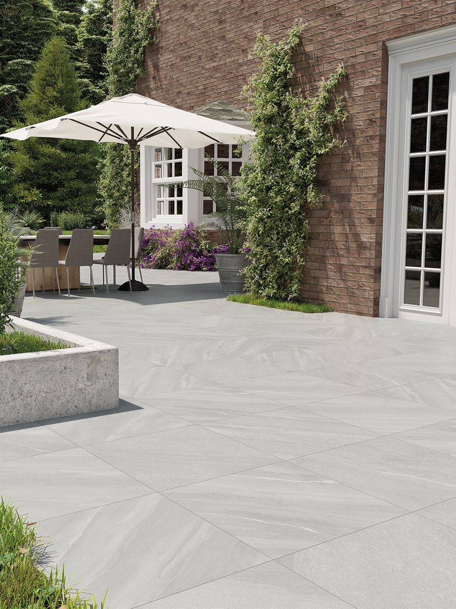 Valaris Grey Outdoor Porcelain Tiles - 595x595mm