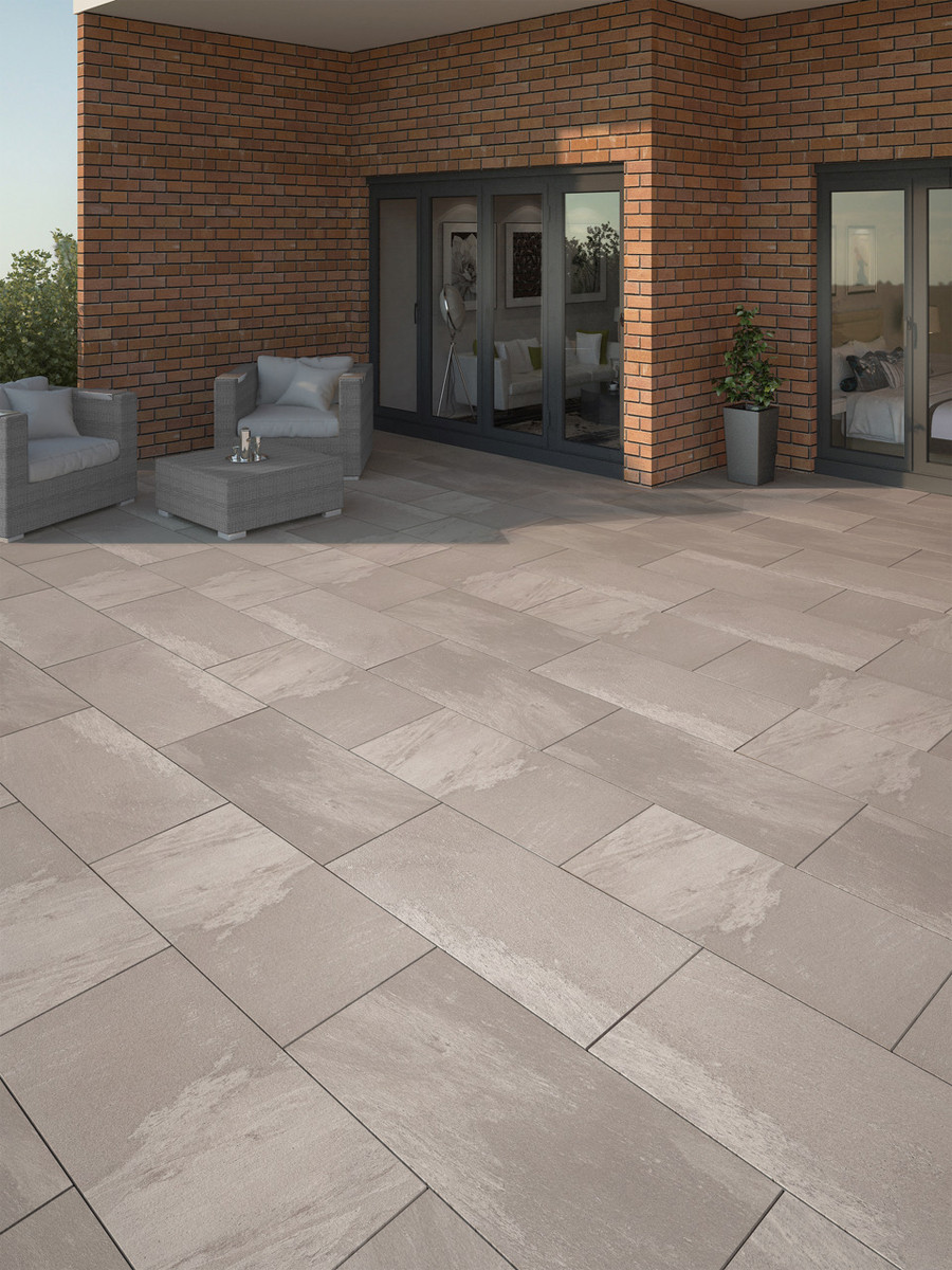 Valhalla Grigio Italian Outdoor Porcelain Paving Slabs - 1000x500 Pack