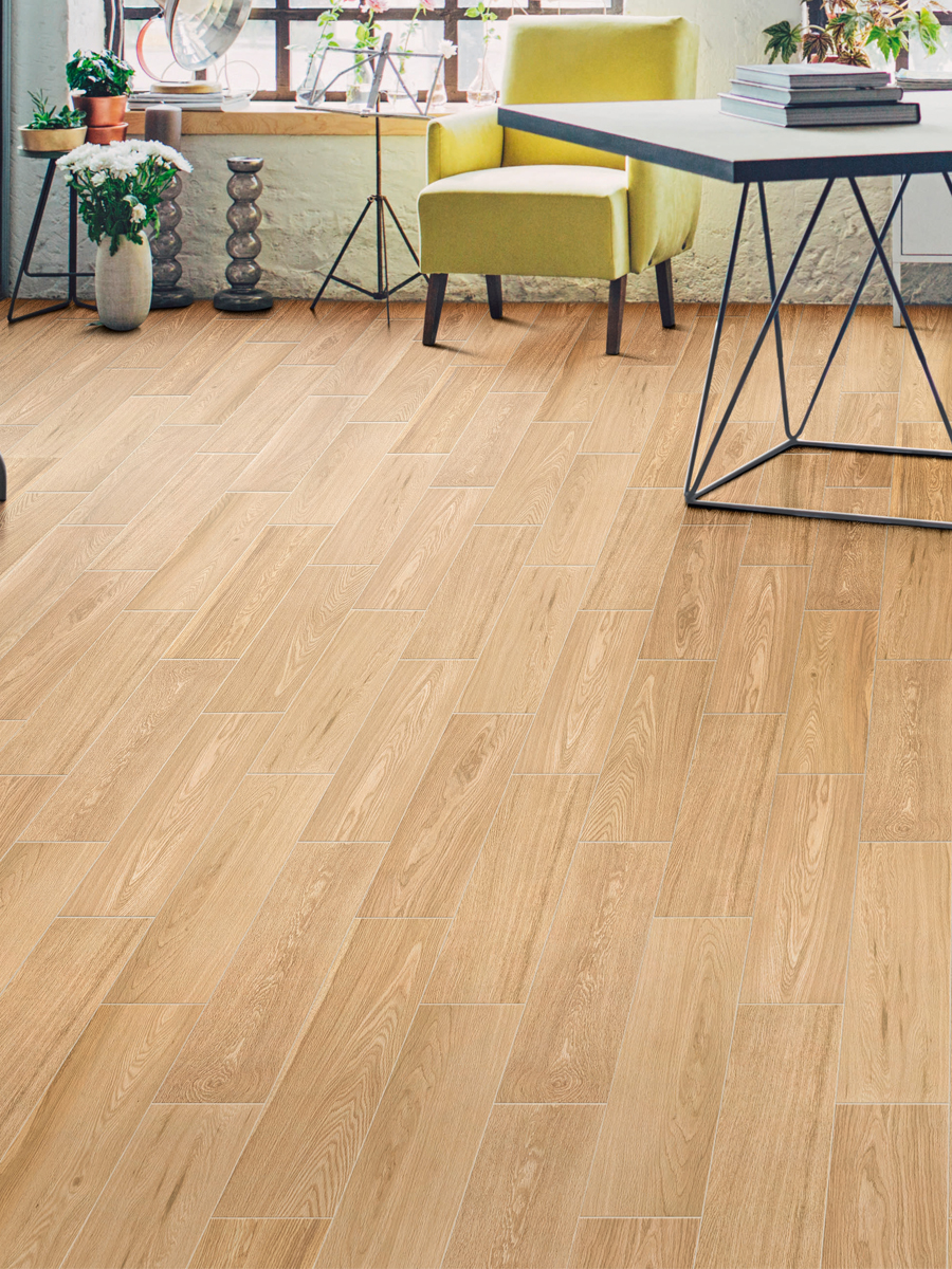 Visual Oak Italian Wood Effect Indoor Tiles - 500x125(mm)