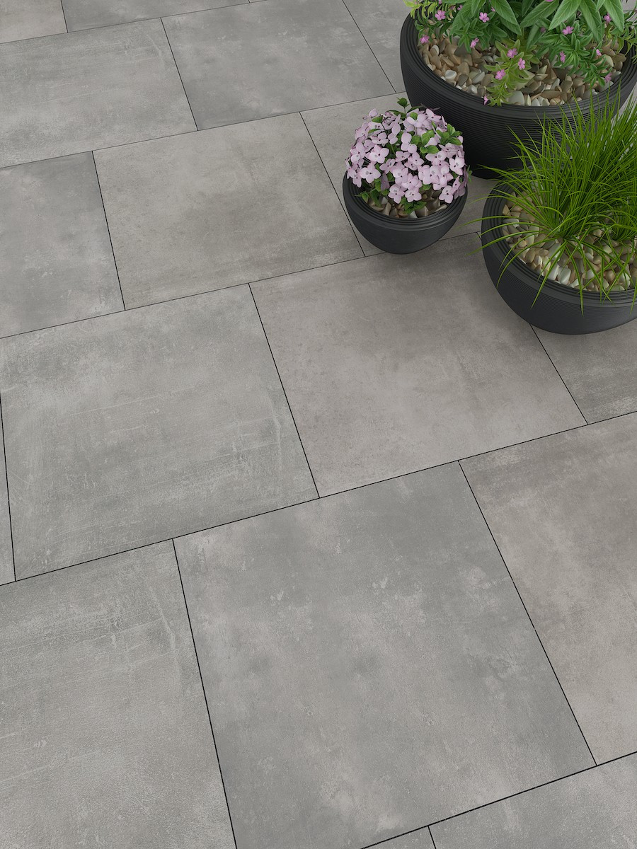 Volcano Grey XXL Outdoor Porcelain Paving Slabs - 1000x1000 Pack