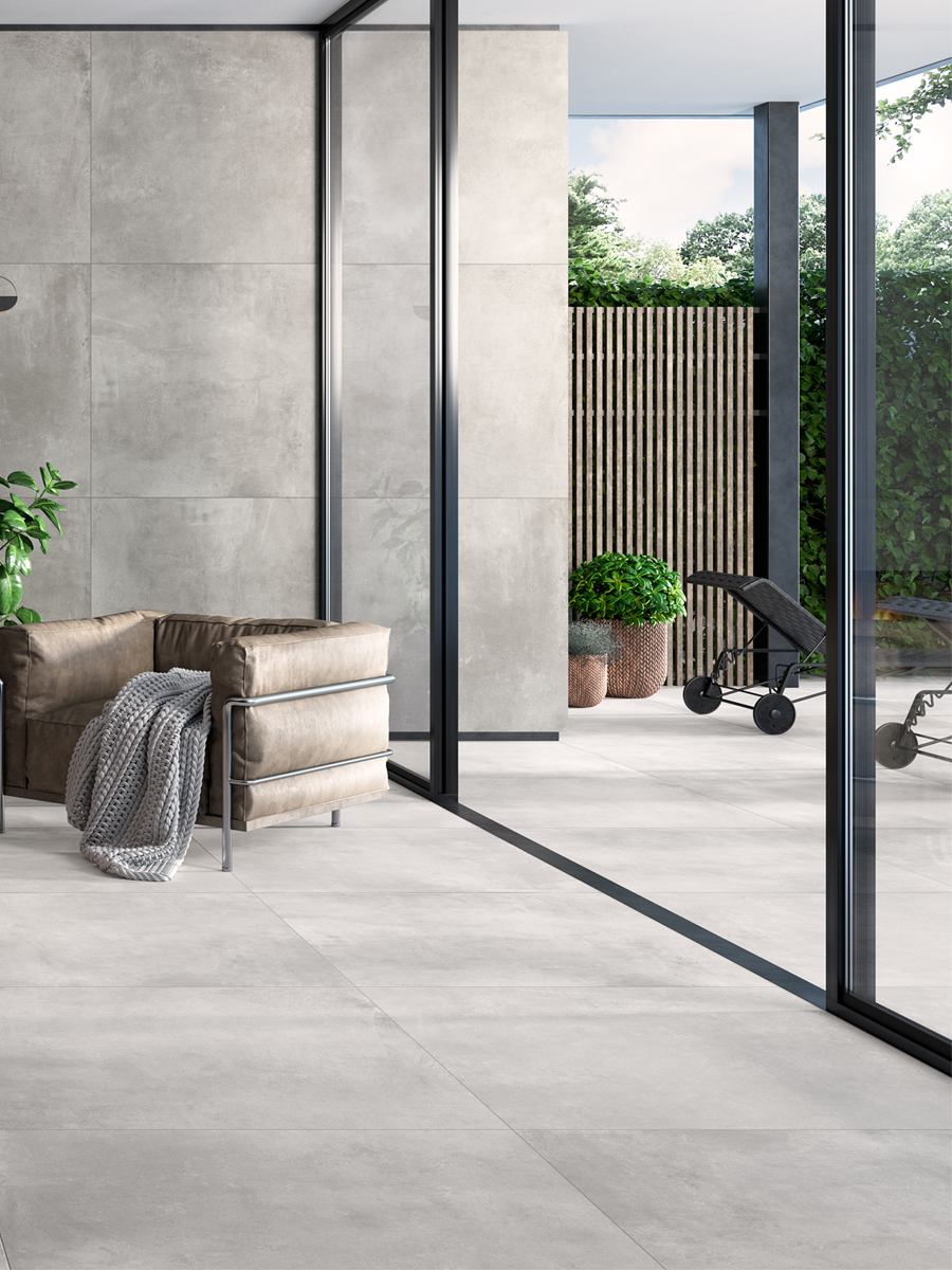 Volcano White XXL Outdoor Porcelain Paving Slabs - 1000x1000