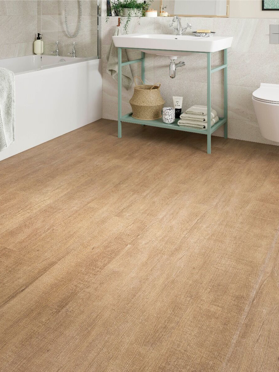 Warm Maple Effect Luxury Vinyl Tile (SPC) - 1219x177 (1mm attached underlay)